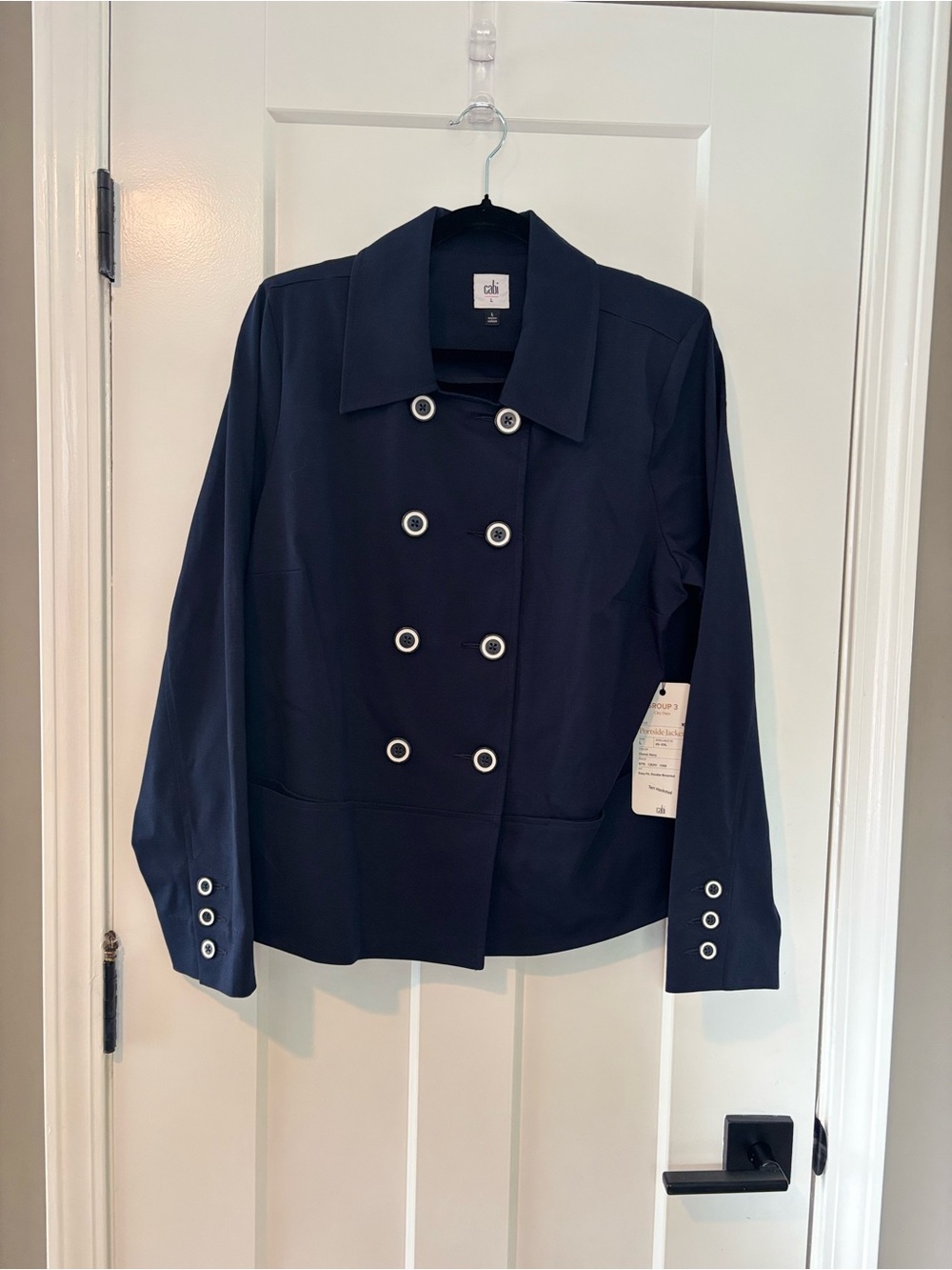 CAbi Navy Double-Breasted Peacoat Jacket portside jacket large 6848